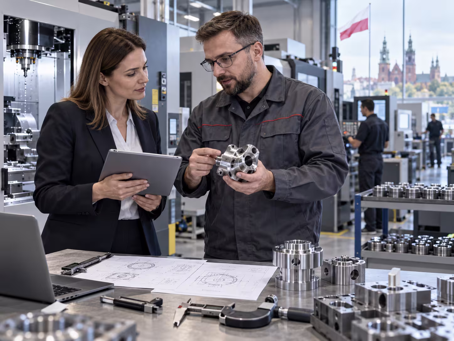 Modern CNC machining centre representing industrial manufacturing sourcing in Poland